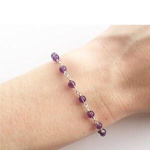 Purple Amethyst Beaded Bracelet